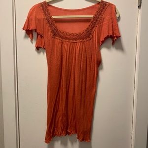 Orange peasant top